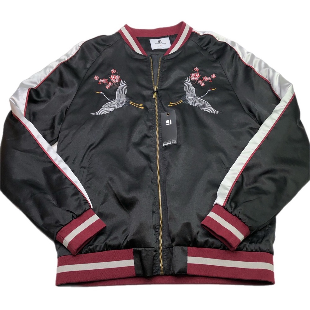 Silk Embroidered Bomber Jacket